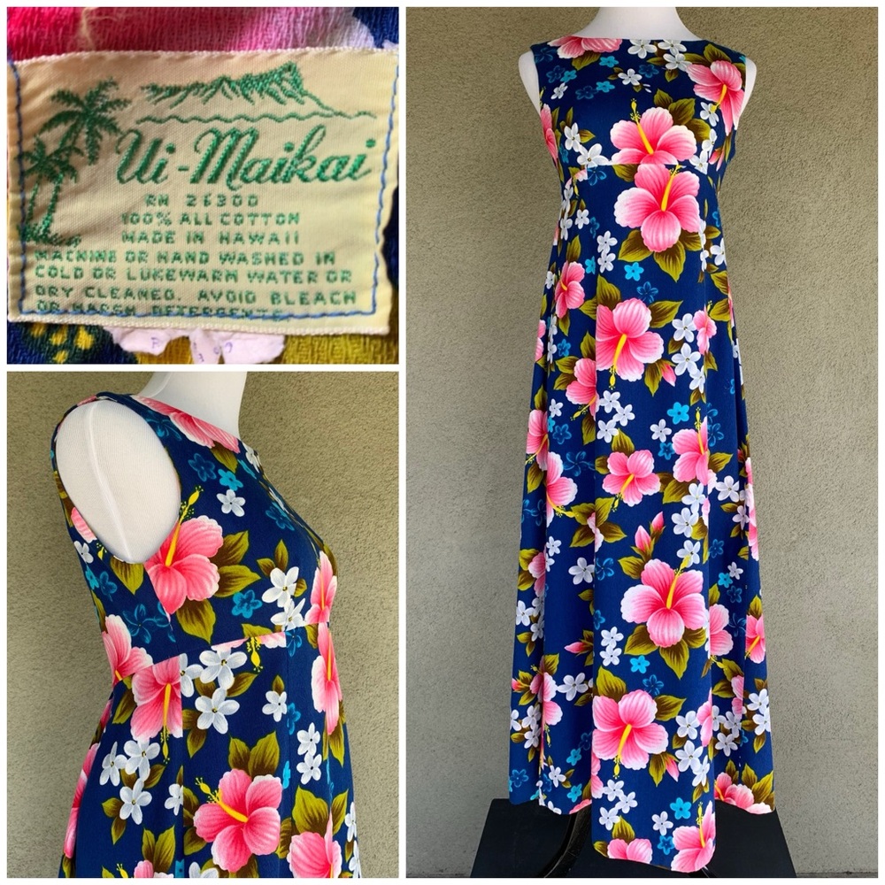 🌺 Ui Maikai Vintage Hawaiian Barkcloth Dress 🌺